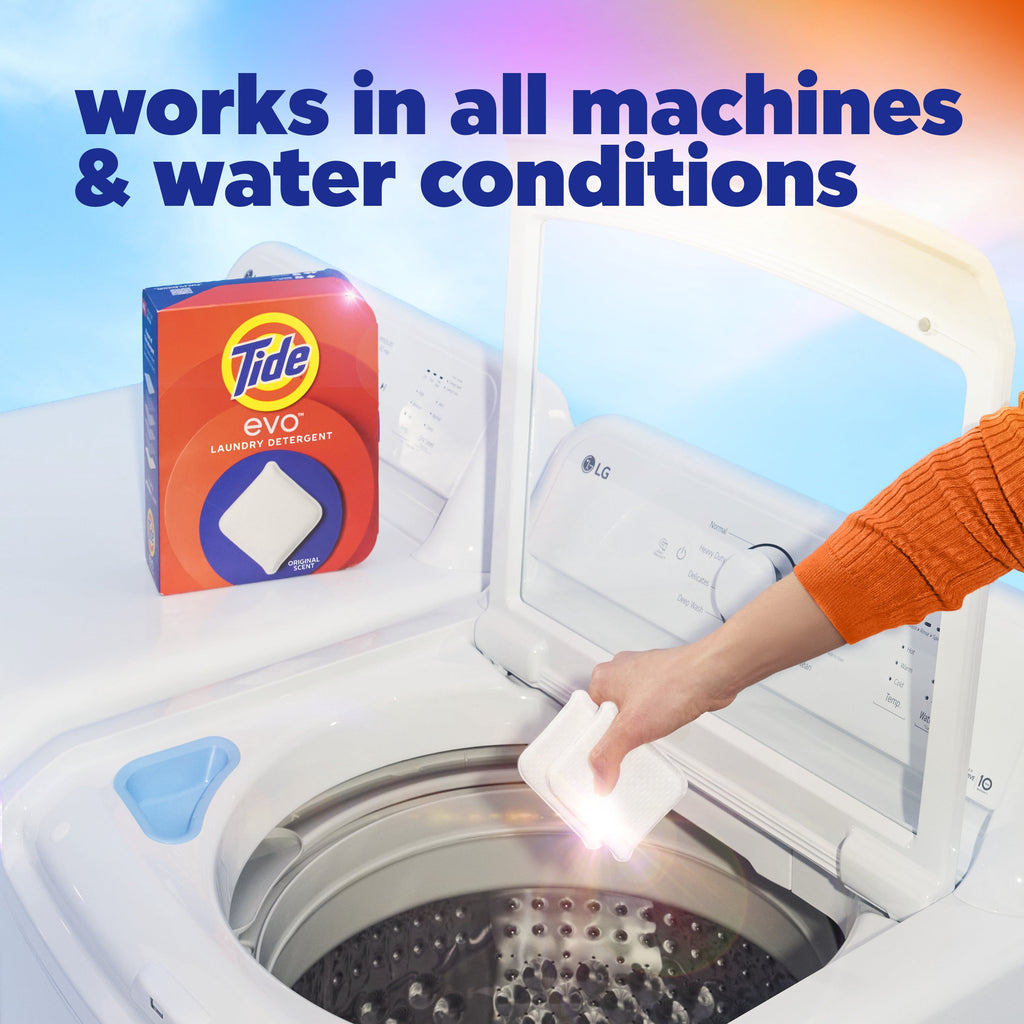Tide evo Laundry Detergent Tiles, 100% Concentrated, Original Tide Scent, 16 Count