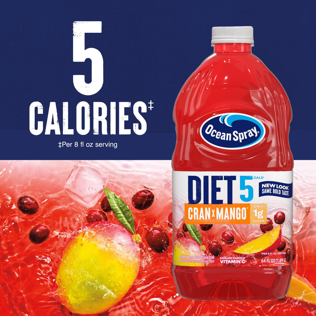 (8 pack) Ocean Spray® Diet Cran-Mango™ Cranberry Mango Juice Drink, 64 fl oz Bottle