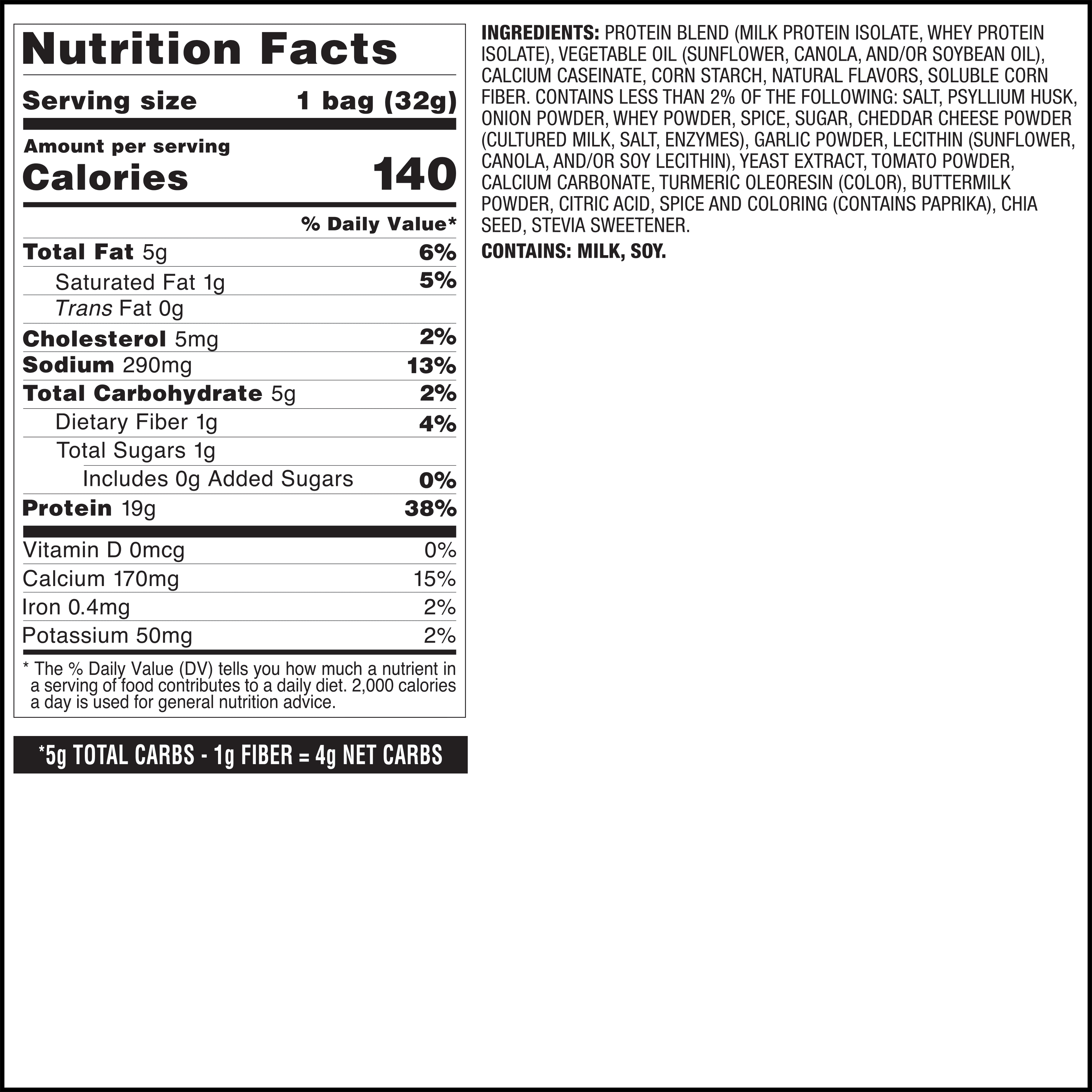 Quest Tortilla Style Protein Chips, 19g Protein, Baked, Pizza Flavor, 1.1oz Bags, 4 Count