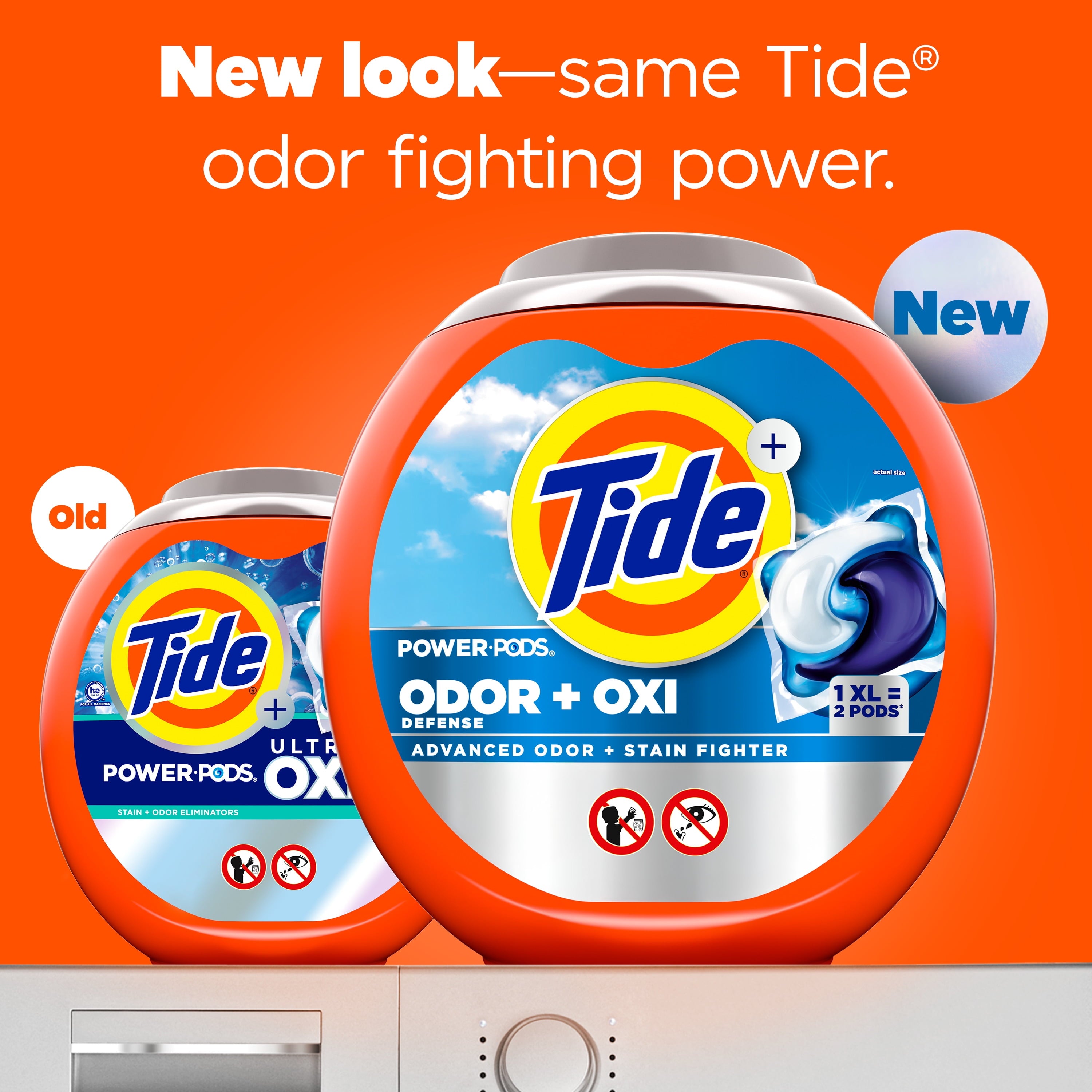 Tide Power PODS Laundry Detergent Soap Pacs with Odor Defense + Oxi, Original Scent, 57 Count