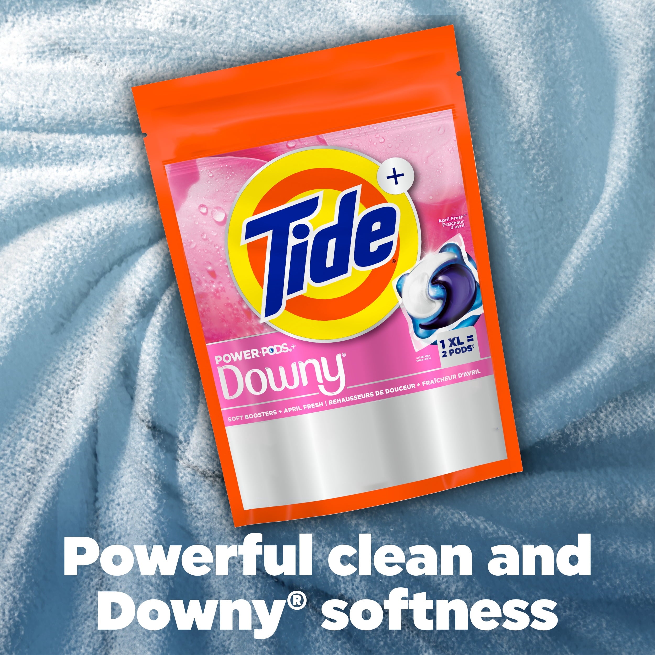 Tide Power PODS with Downy Soft Boosters Laundry Detergent Pacs, April Fresh Scent, 18 Count