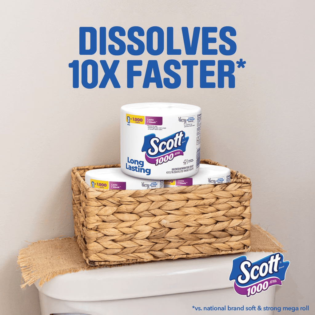 Scott 1000 1-Ply Toilet Paper 45 rolls