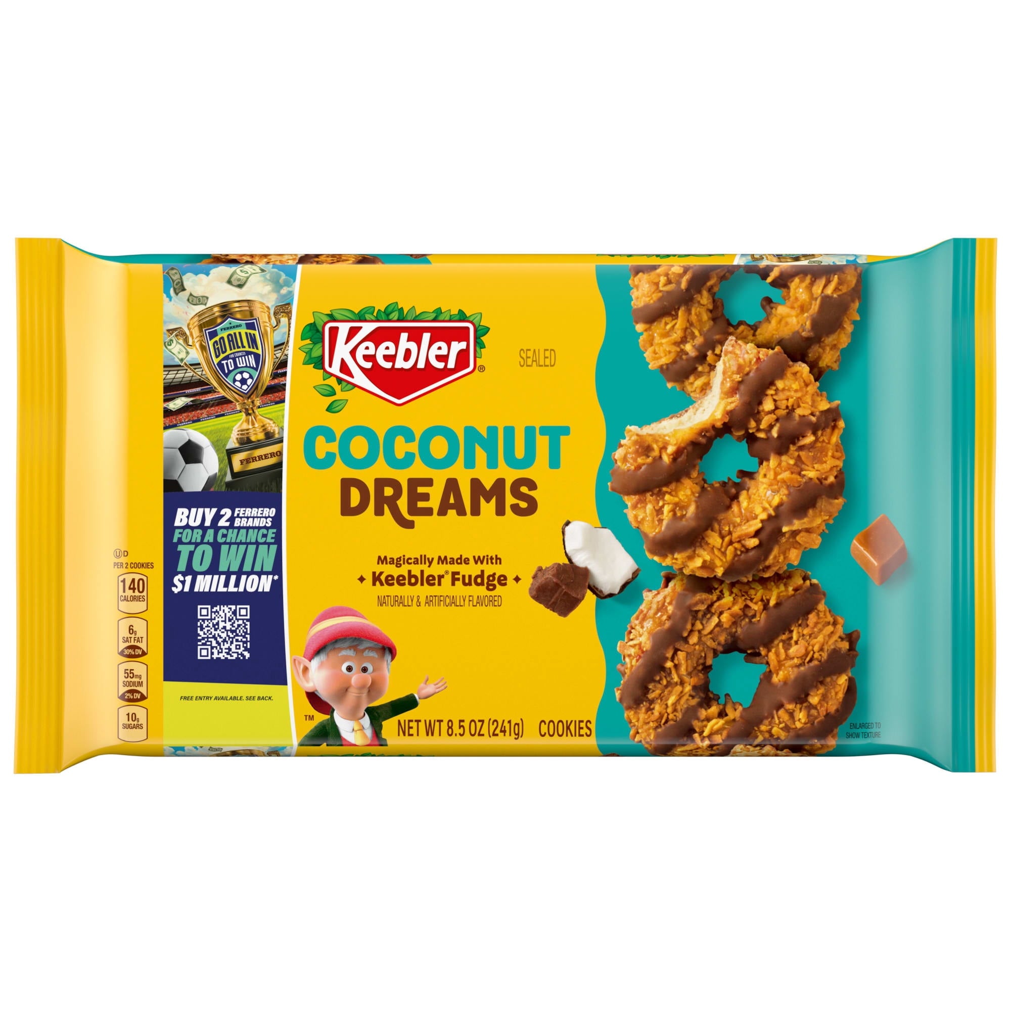 Keebler Coconut Dreams, Coconut and Caramel Cookies Coated in Keebler Fudge, 8.5 oz