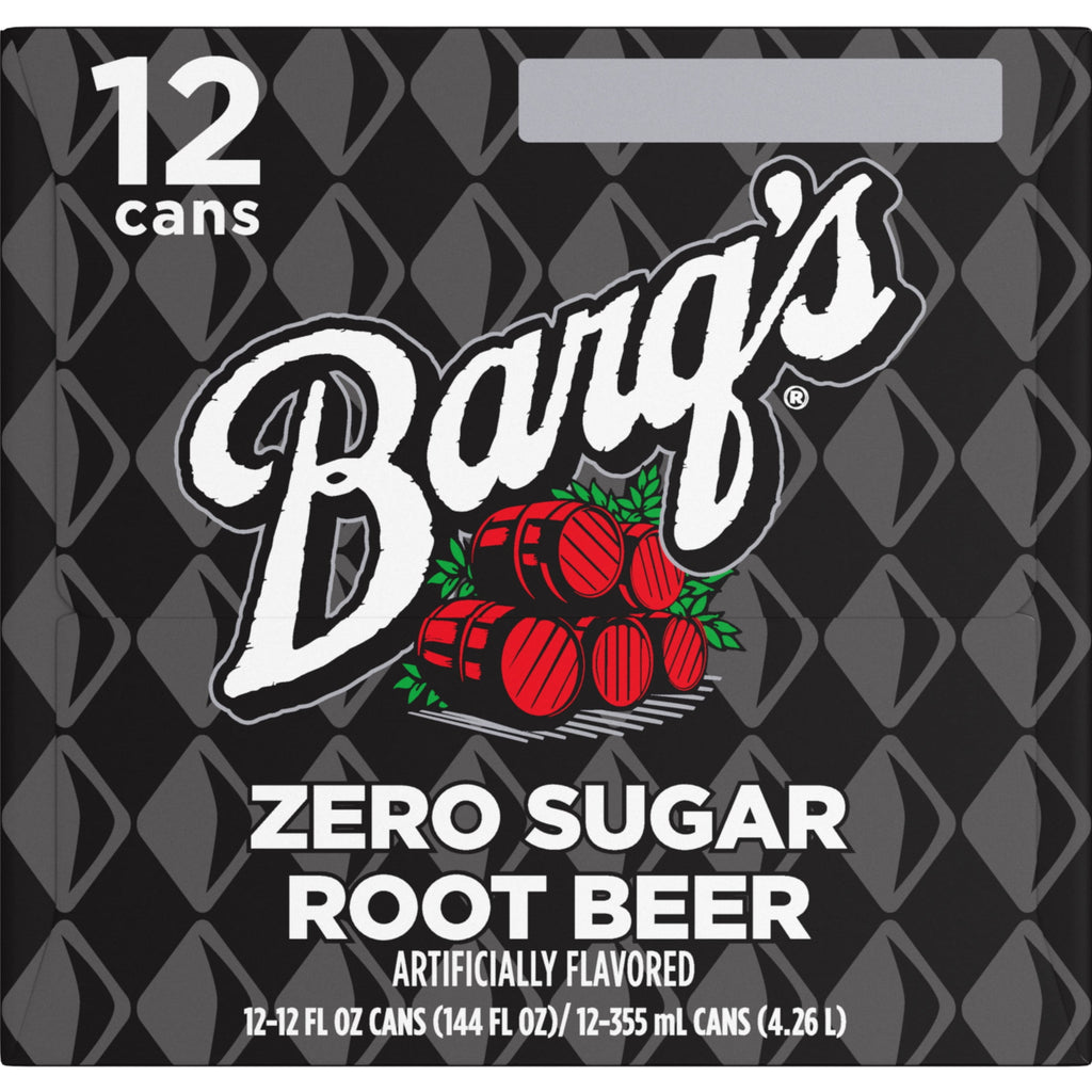 Barq's Zero Sugar Root Beer Soda Pop Fridge Pack Cans, 12 fl oz, 12 Pack
