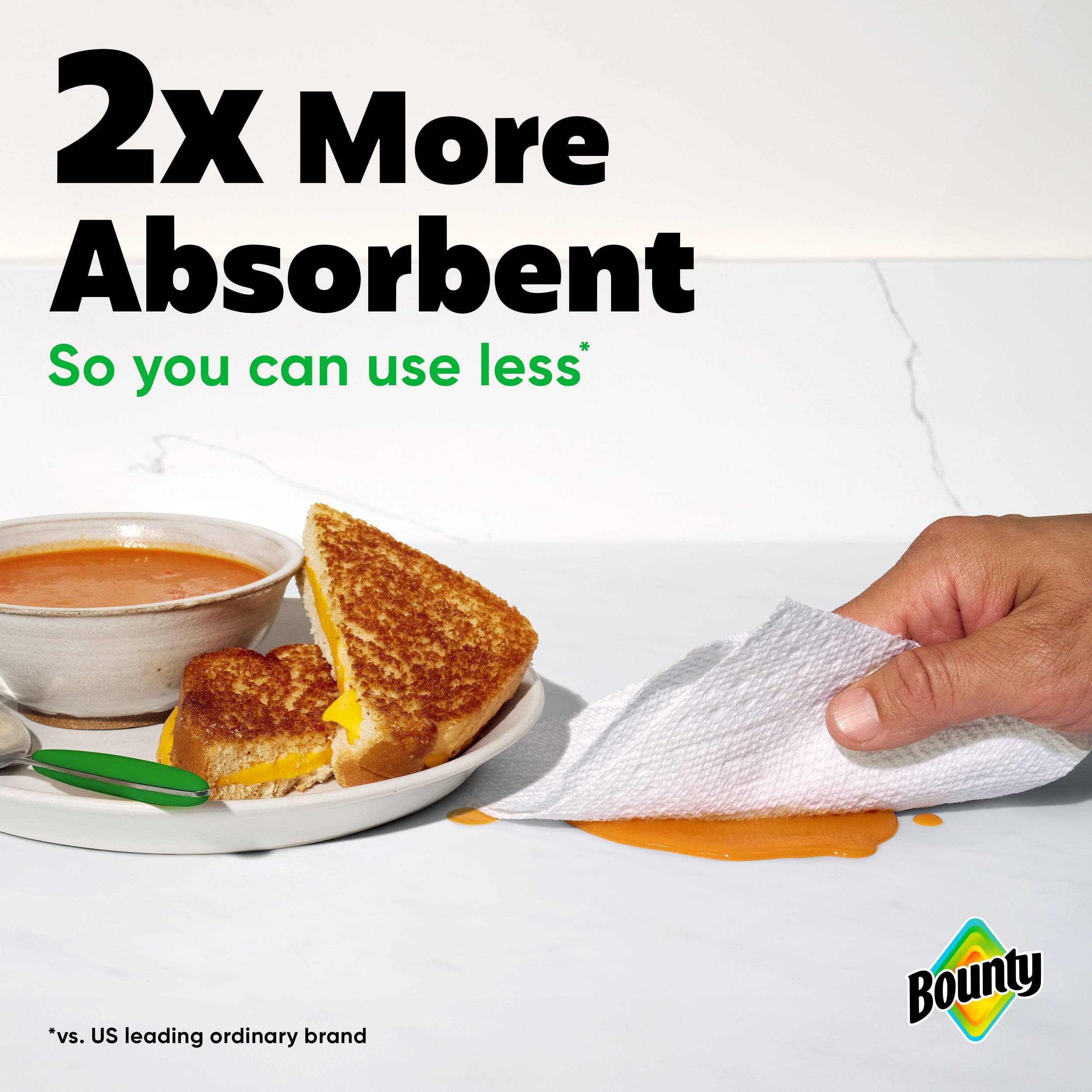 Bounty Paper Towels Select-A-Size Print, 2 Triple Rolls, 123 Sheets per Roll