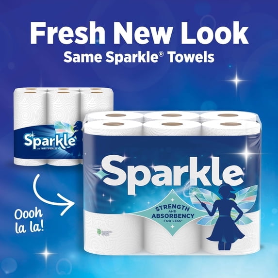 (2pack) Sparkle Tear-A-Square Paper Towels, 8 Double Rolls, 110 Sheets per Roll