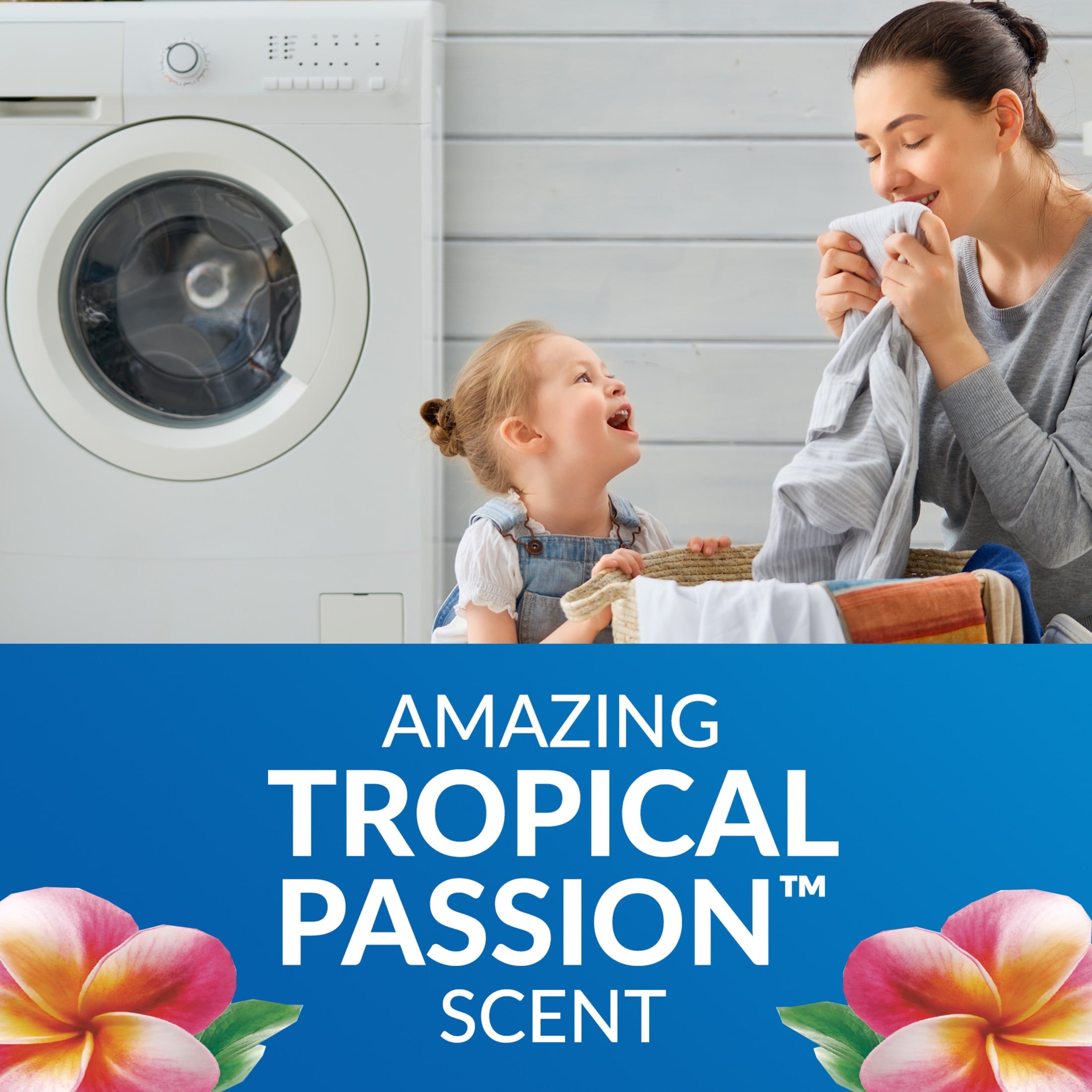 (4 pack) Xtra Tropical Passion, 84 Loads Liquid Laundry Detergent, 100.8 fl oz