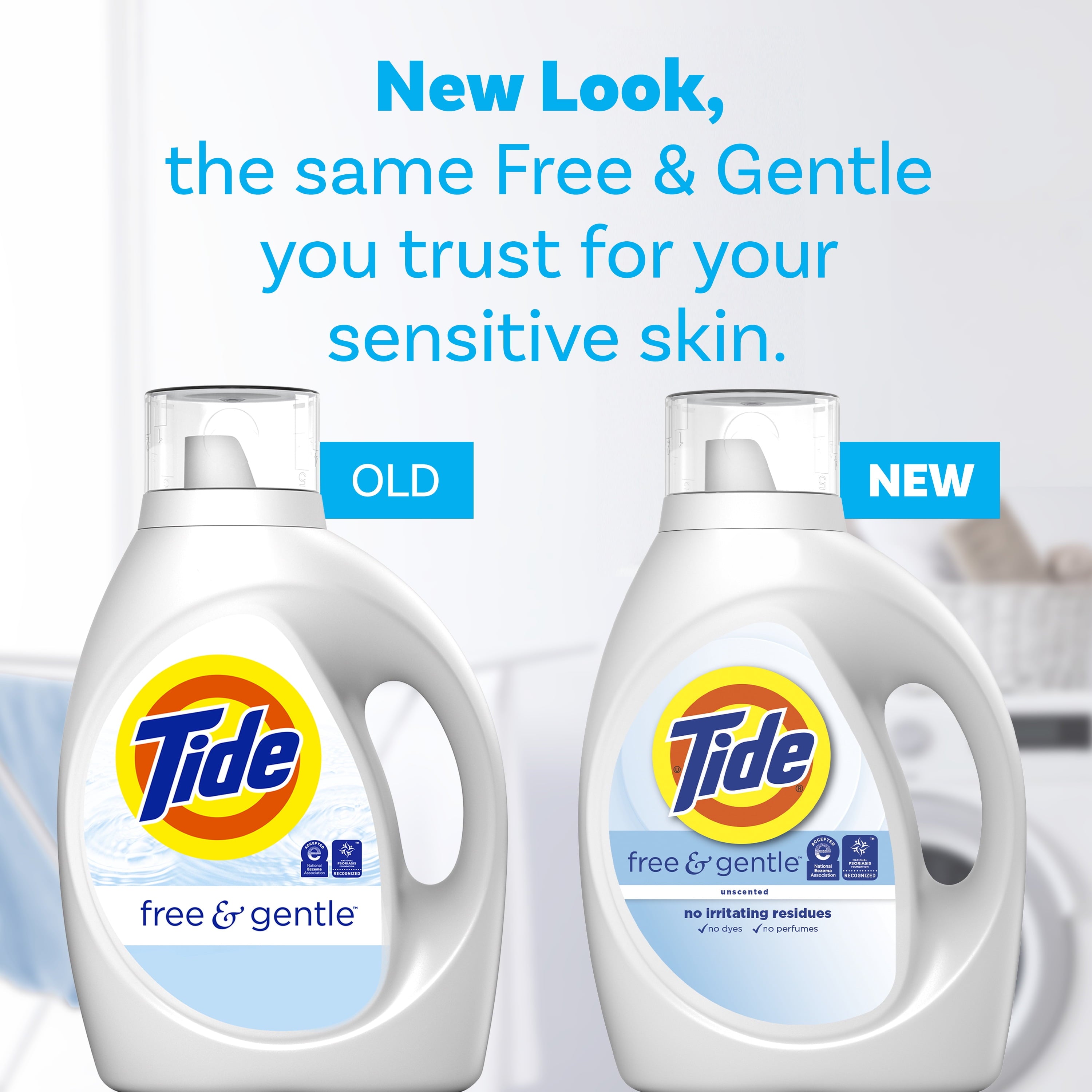 (2 pack) Tide Free & Gentle Laundry Detergent Liquid for Sensitive Skin, Hypoallergenic, Unscented, 34 fl oz, 25 Loads
