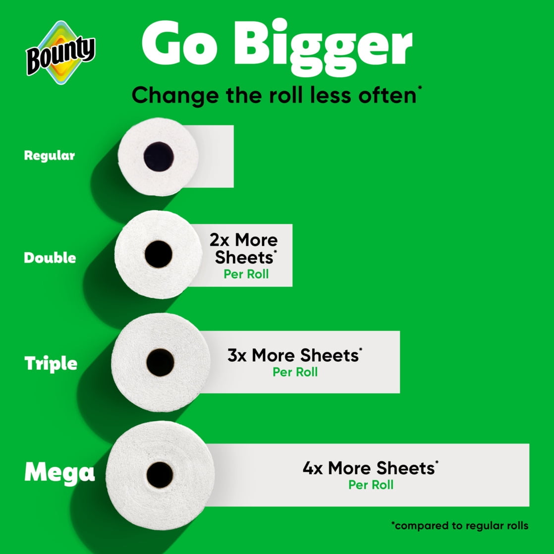 Bounty Paper Towels Select-A-Size Print, 6 Double Rolls, 82 Sheets Per Roll