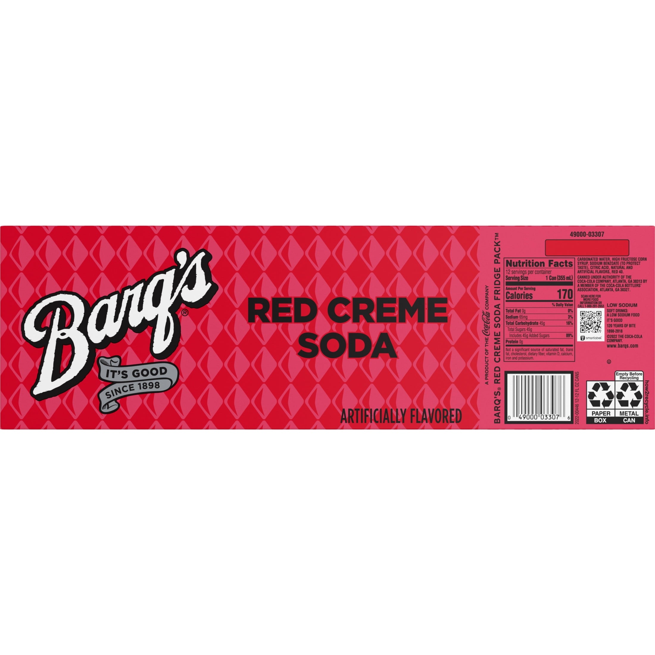 Barq's Red Creme Soda Pop Fridge Pack Cans, 12 fl oz, 12 Pack