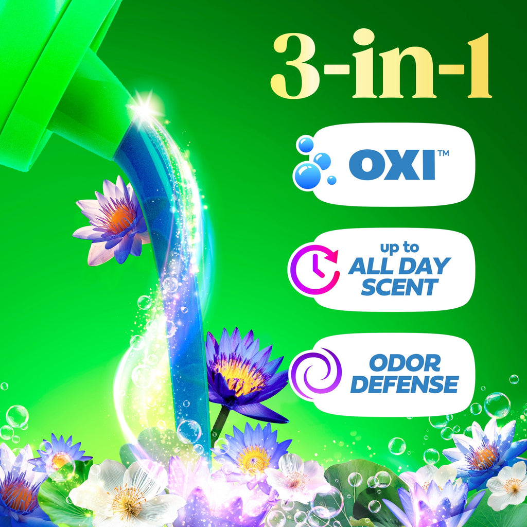 Gain Plus Laundry Detergent Liquid, Now with Odor Defense + OXI, Waterfall Delight Scent, 60 fl oz, 45 Loads