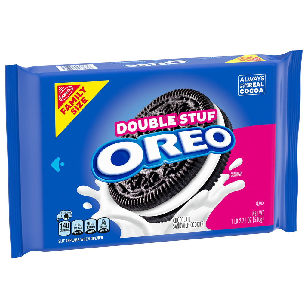 OREO Double Stuf Chocolate Sandwich Cookies, Family Size, 18.71 oz