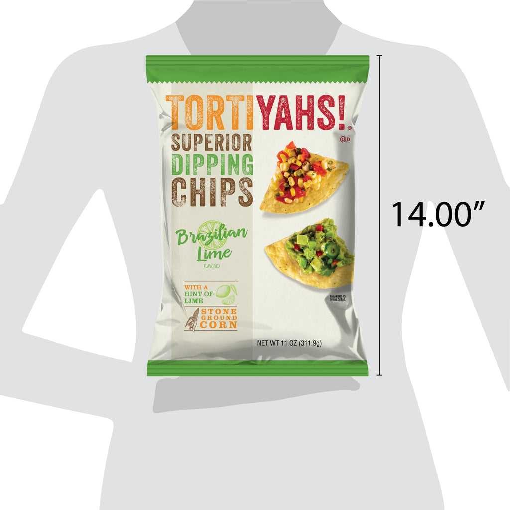 TORTIYAHS! Brazilian Lime Superior Dipping Chips, Gluten-Free, 11 oz Bag