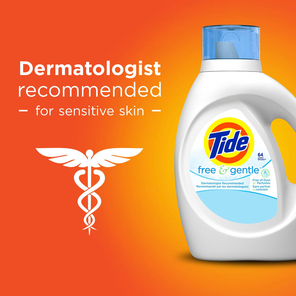 Tide Free & Gentle Liquid Laundry Detergent, 96 loads 138 fl oz