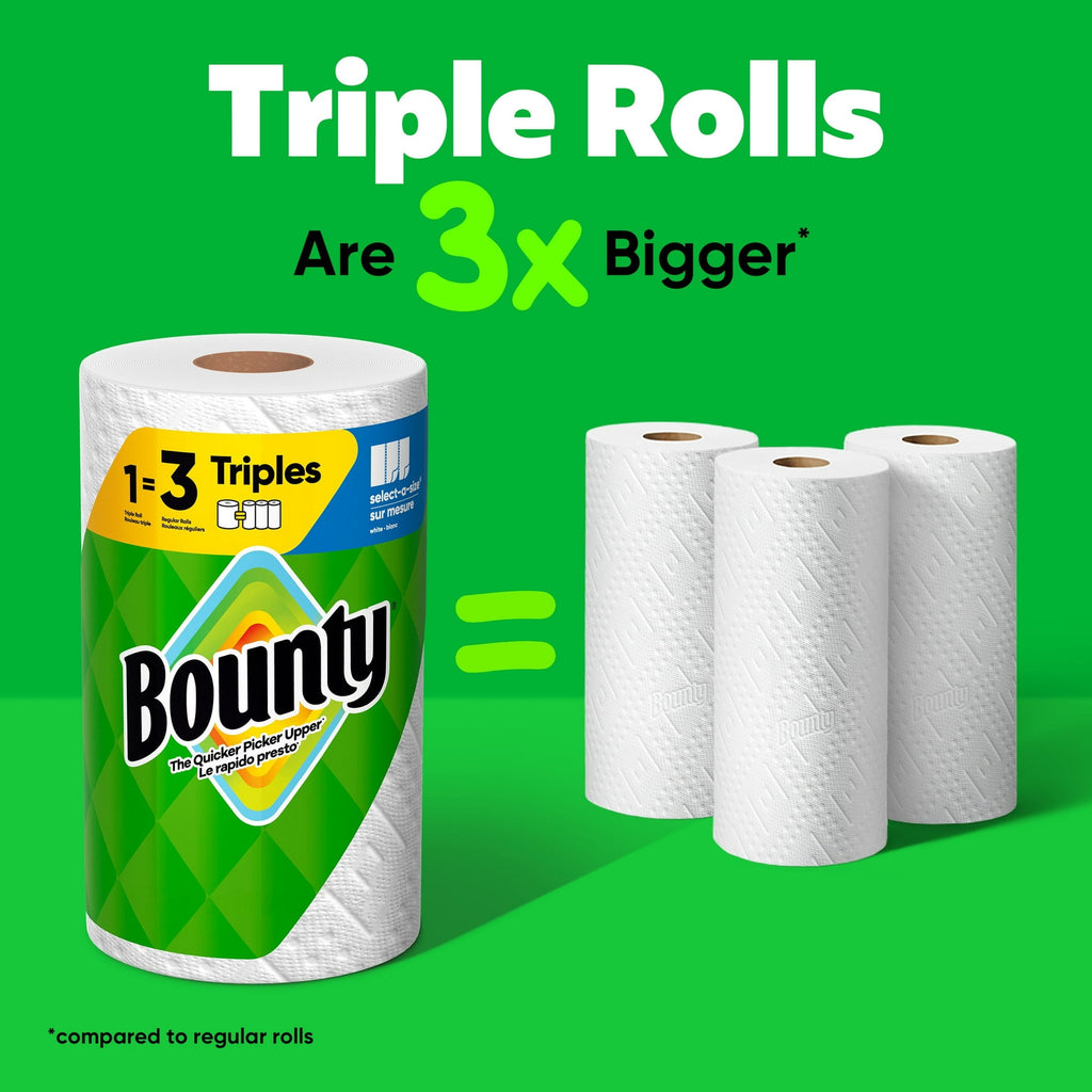 ( 2 Pack ) Bounty Paper Towels Full Sheet White, 6 Triple Rolls, 75 Sheets per Roll