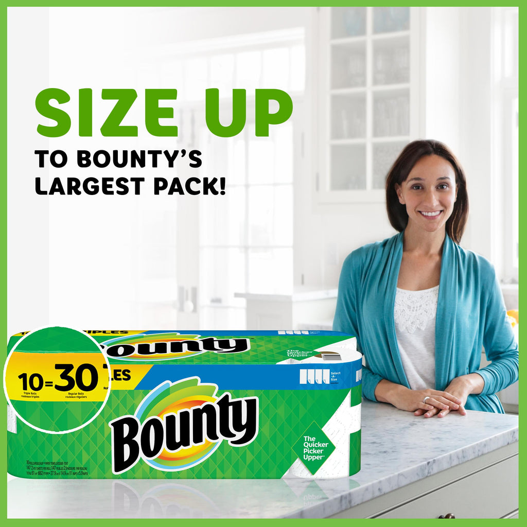 Bounty Select-A-Size Paper Towels, White, 2 Double Rolls