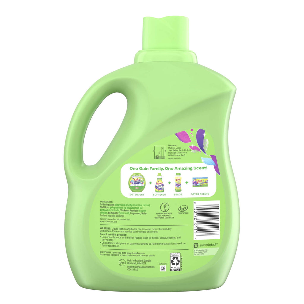 Gain Odor Defense Liquid Fabric Softener and Conditioner, Super Fresh Blast, 100 fl oz, 136 Loads