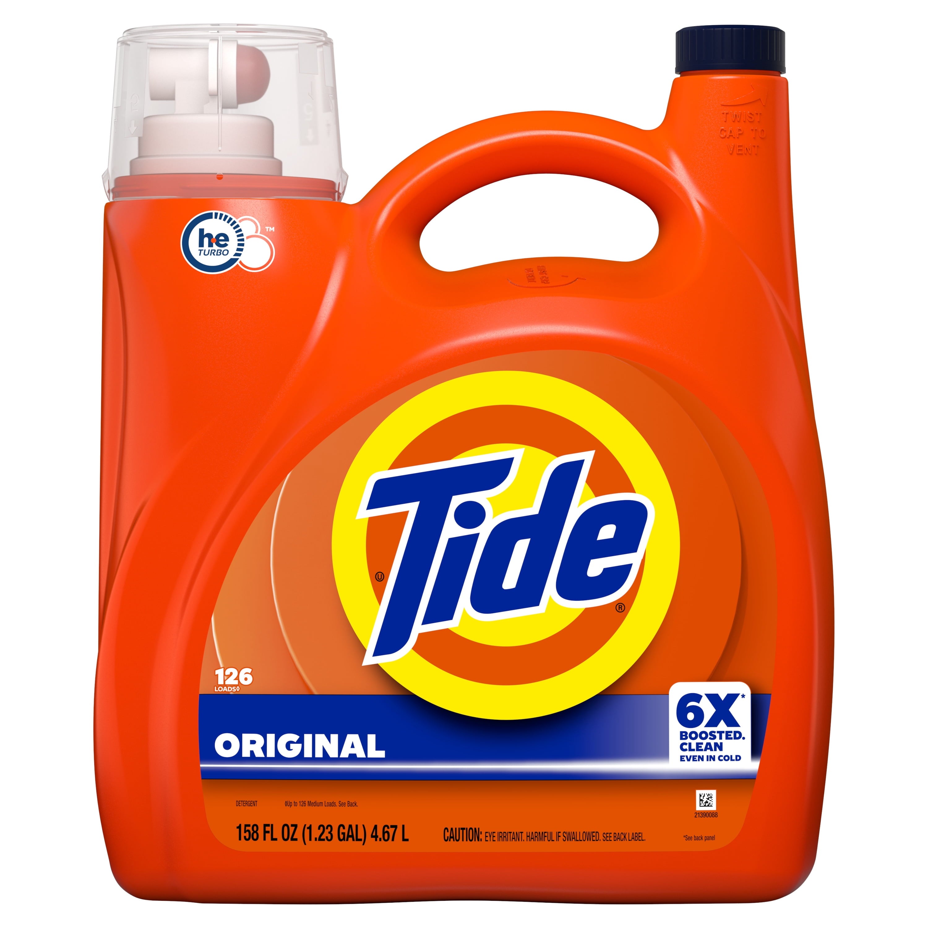Tide Laundry Detergent Liquid with 6X Boosted Cleaning Power, Original Scent, 125 fl oz, 100 Loads