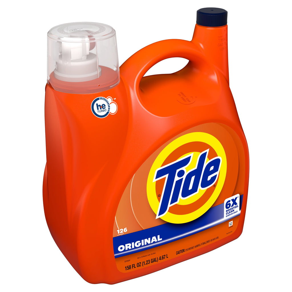 Tide Laundry Detergent Liquid with 6X Boosted Cleaning Power, Original Scent, 125 fl oz, 100 Loads