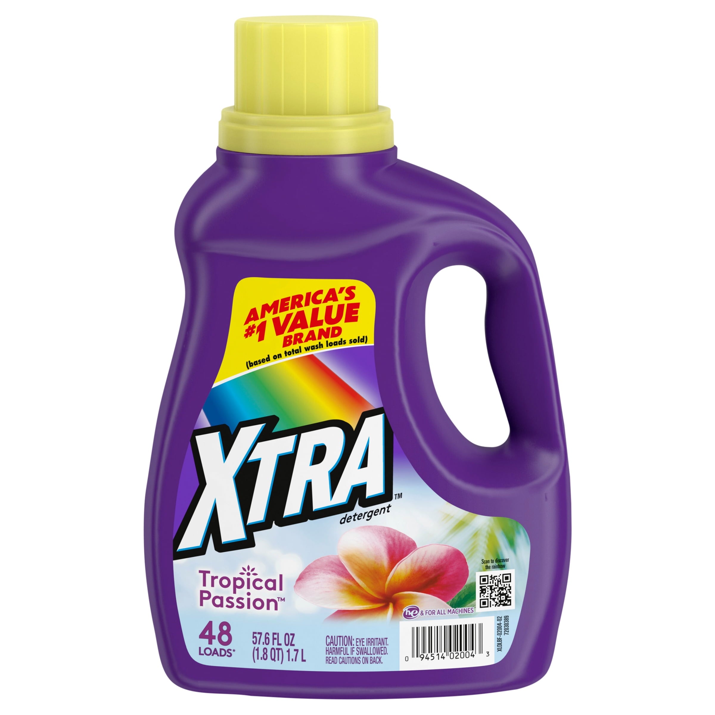 Xtra Liquid Laundry Detergent Tropical Passion Scent - 48 Loads - 57.6 oz Bottle