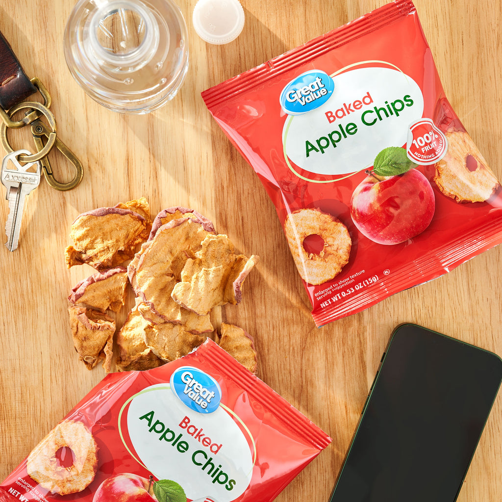 Great Value Baked Apple Chips, 0.53 oz, 6 Count