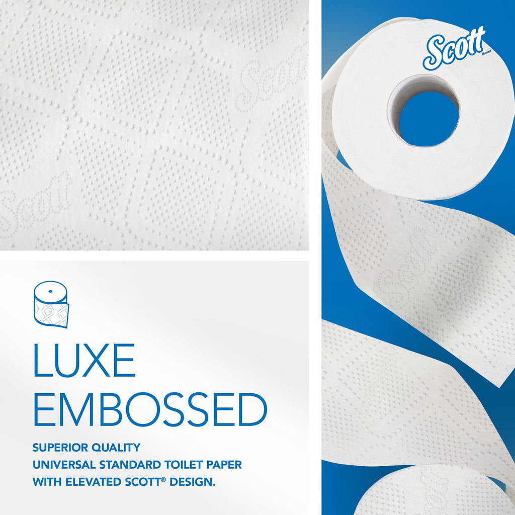 Scott Professional Standard Roll Toilet Paper, Bulk (48040), 2-Ply, Elevated Design, White, Individually Wrapped (40 Rolls of 550 Sheets, 22,000 Sheet Total)