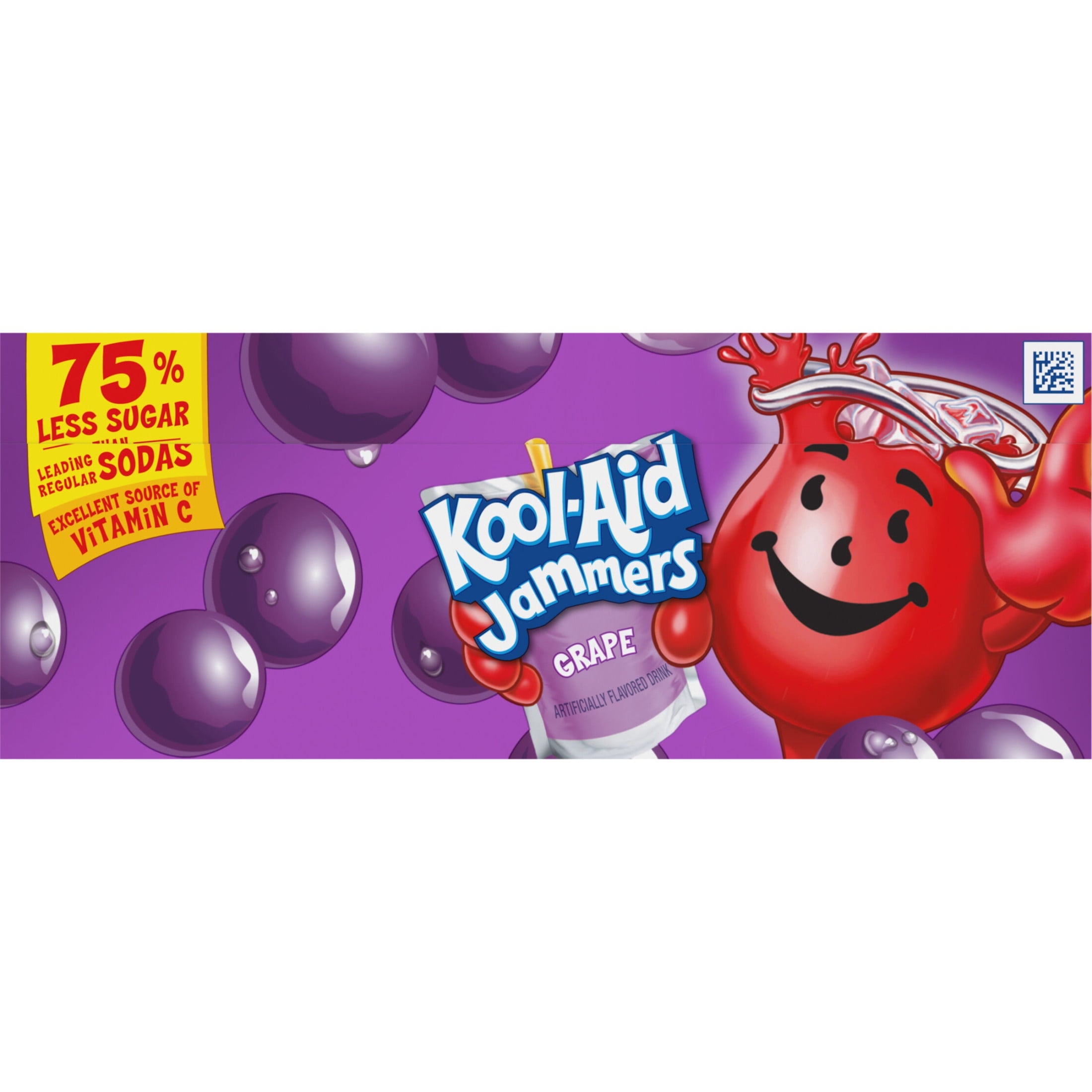 Kool-Aid Jammers Artificially Flavored Drink, 10 Pouches, for School Lunches and On-the-Go Hydration, Grape Flavor, Excellent Source of Vitamin C, 6 fl oz