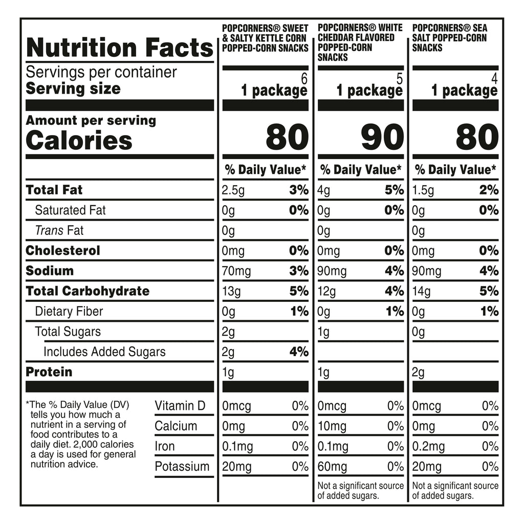 PopCorners Popped Corn Snack Chips, 3 Flavor Variety Pack, 15 Count Multipack