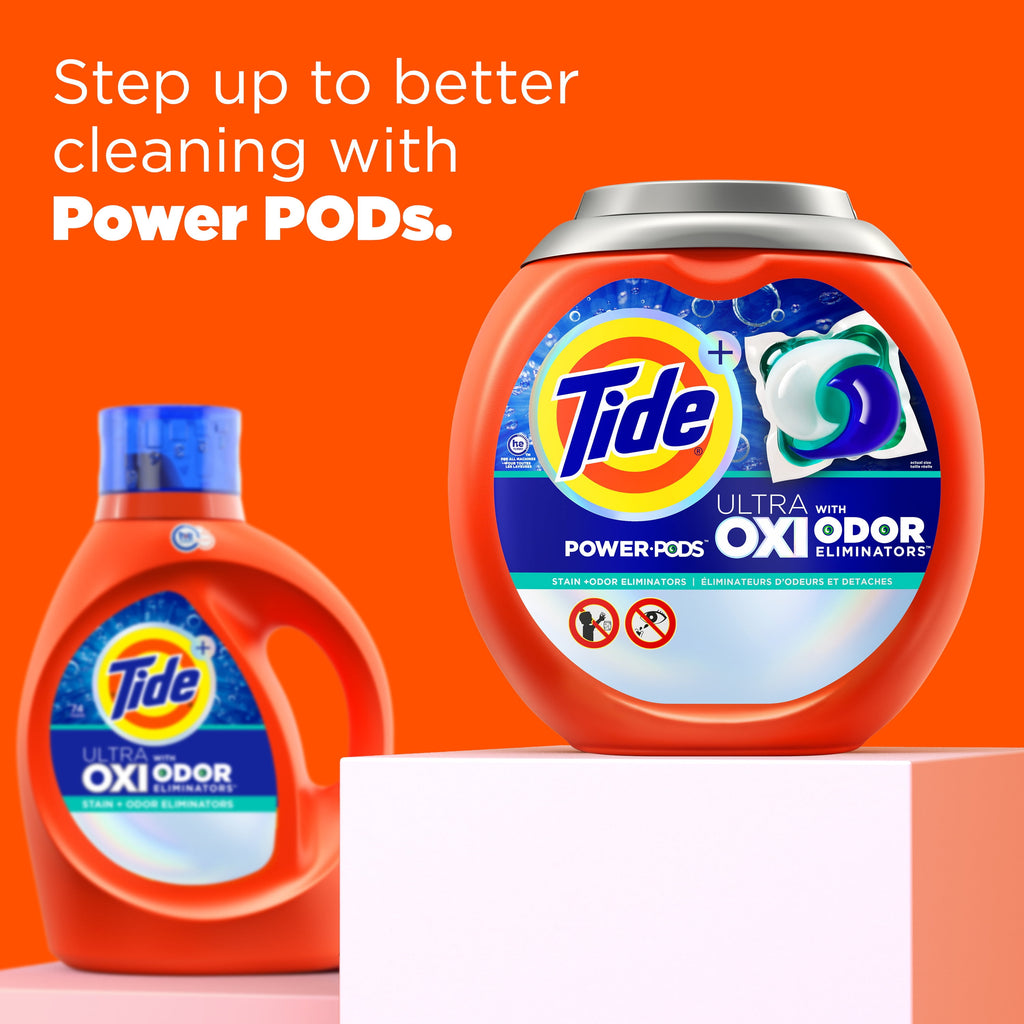 Tide Ultra Oxi with Odor Eliminators Liquid Laundry Detergent, 64 Loads, 92 fl oz