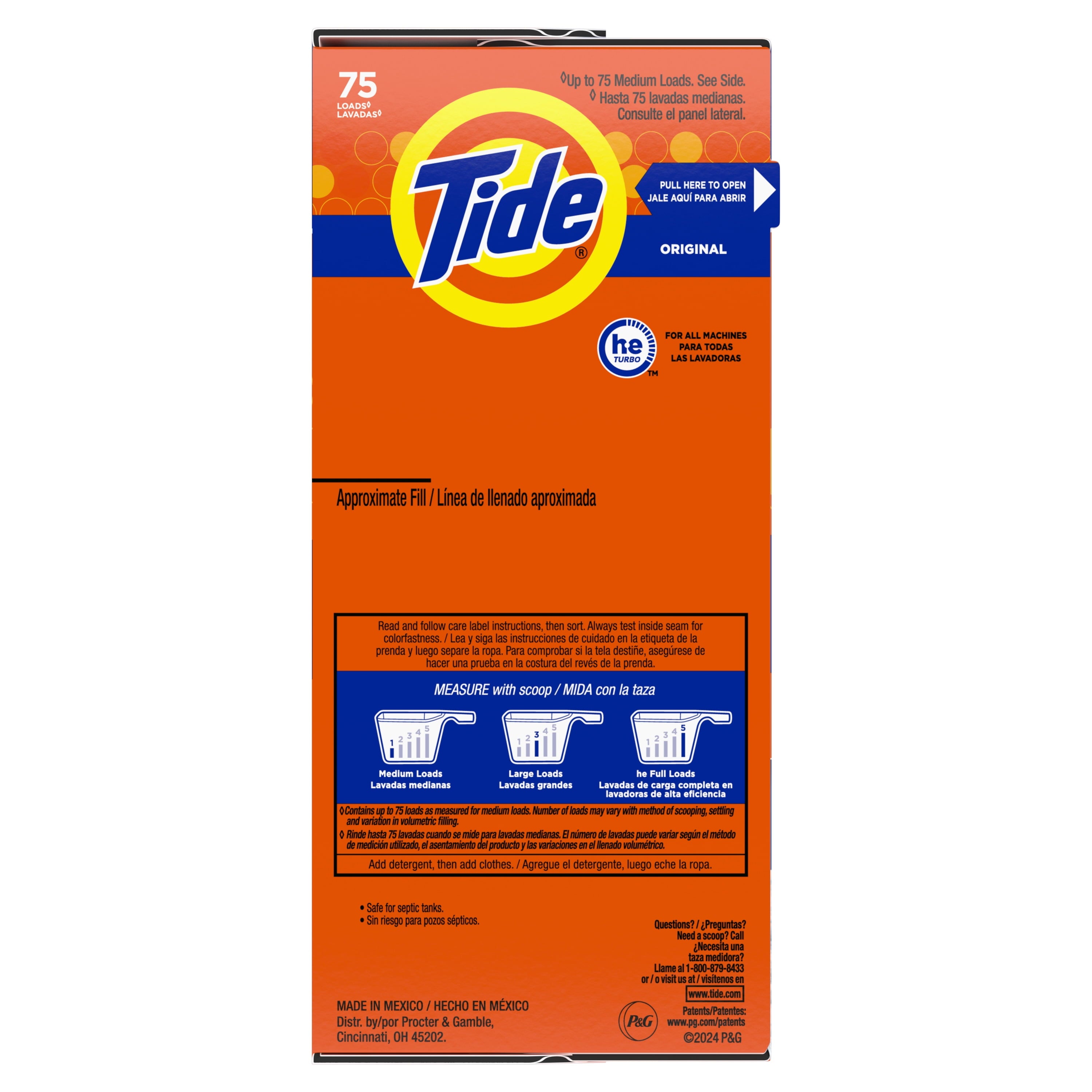 Tide Powder Laundry Detergent, Original Scent, 50 oz, 44 Loads