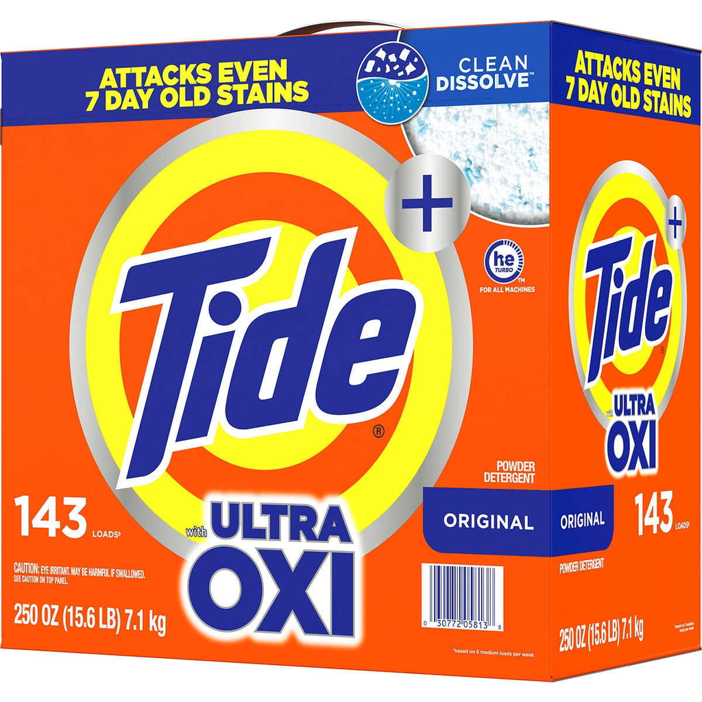 Tide HE Ultra Oxi Powder Laundry Detergent Original 250 Ounce