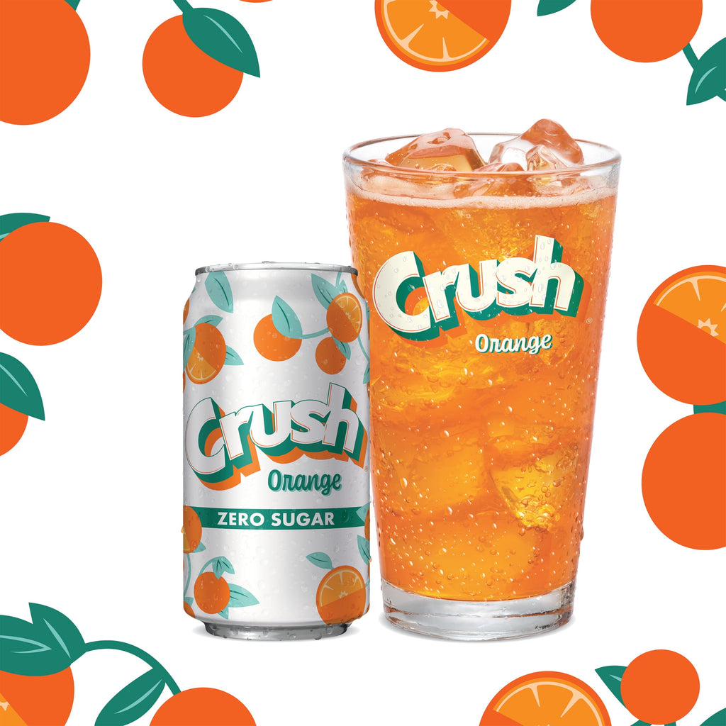 Crush Caffeine Free Zero Sugar Orange Soda Pop, 12 fl oz, 12 Pack Cans