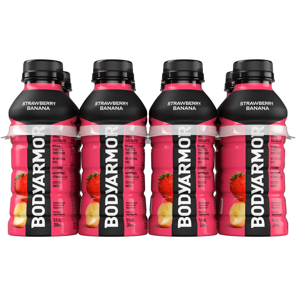BODYARMOR Strawberry Banana Sports Drink Bottles, 12 fl oz, 8 Pack