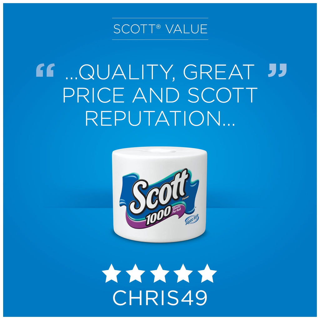 Scott 1000 Toilet Paper, 20 Rolls, 1,000 Sheets Per Roll (20,000 Total)