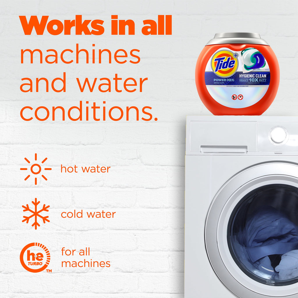 Tide Hygienic Clean Power PODS Laundry Detergent Pacs, Original Scent, 63 Count