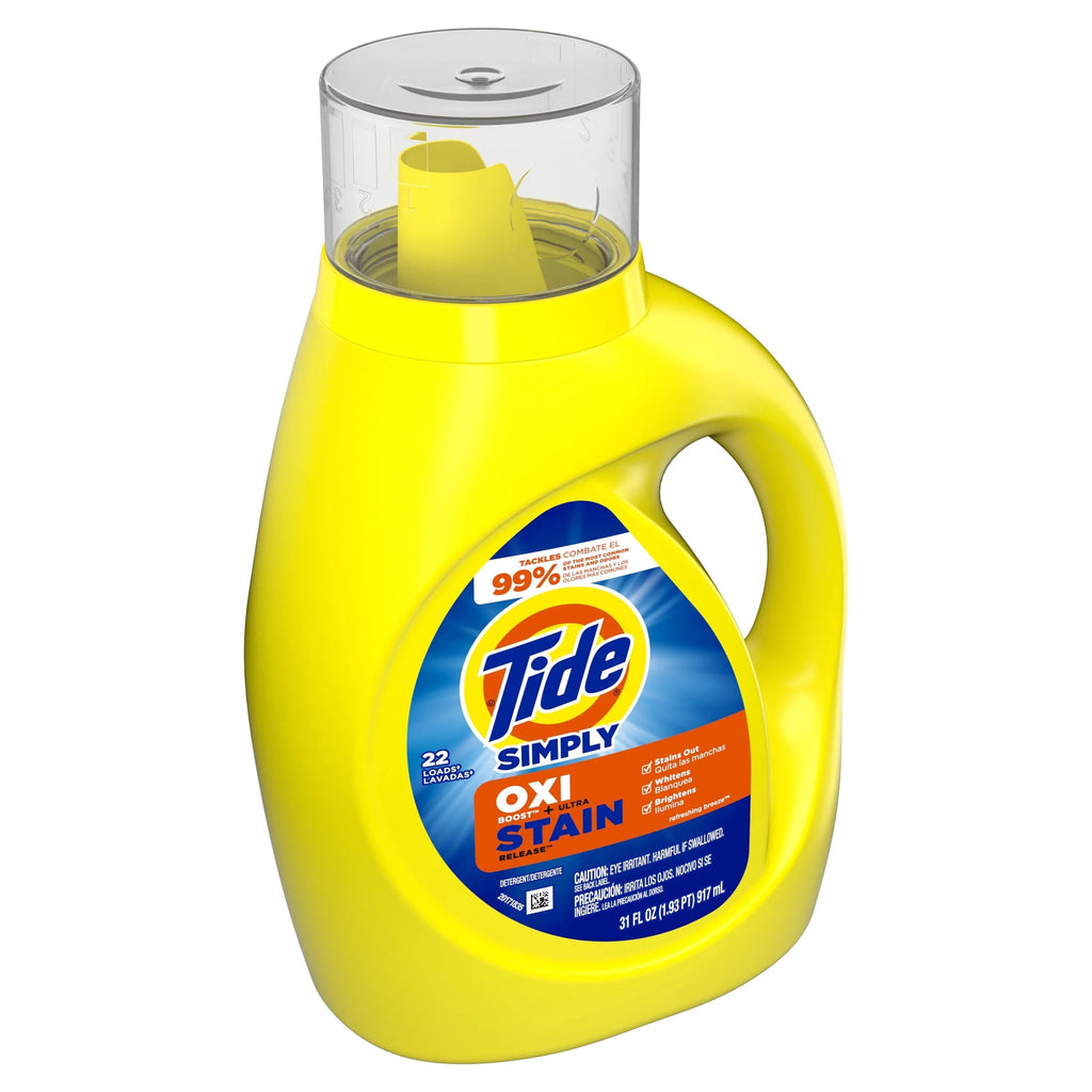 Tide Simply Oxi Boost + Ultra Stain Release, Refreshing Breeze, 22 Loads, 31 fl oz
