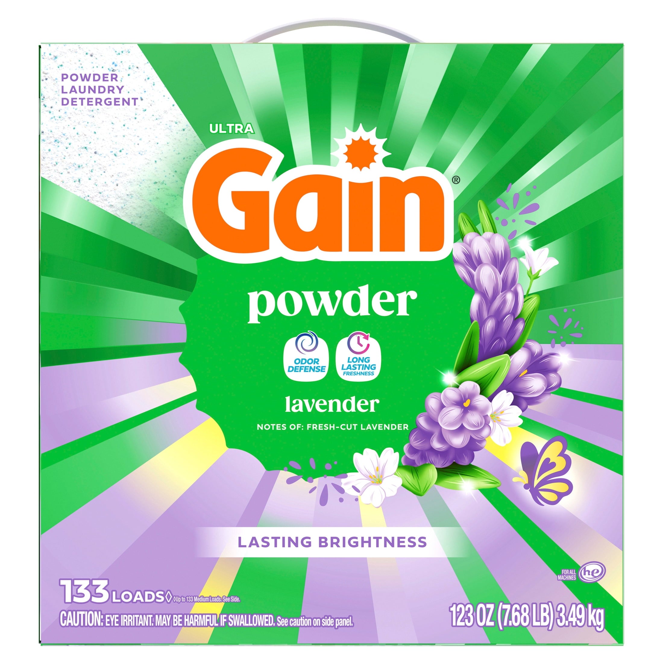 Gain Powder Laundry Detergent, Lavender Scent, 123 oz, 133 Loads