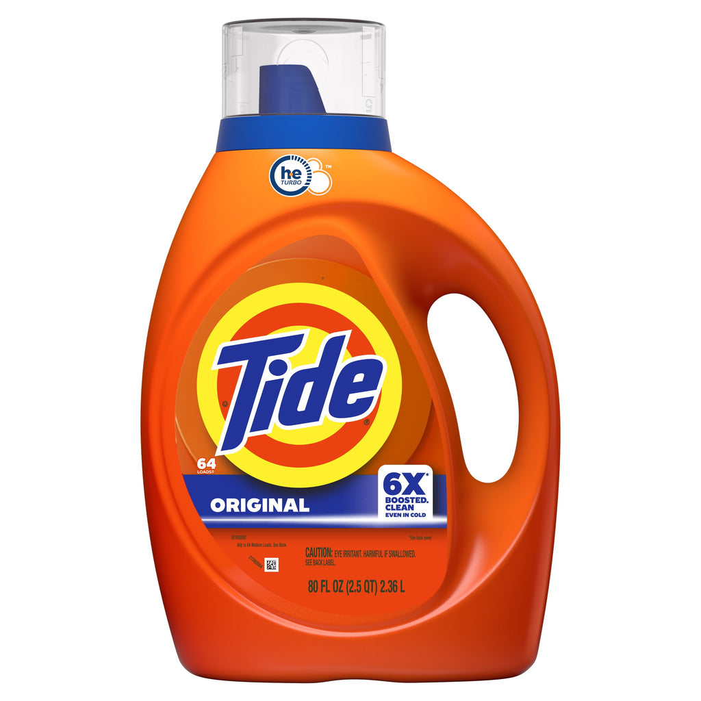 Tide Laundry Detergent Liquid with 6X Boosted Cleaning Power, Original Scent, 125 fl oz, 100 Loads