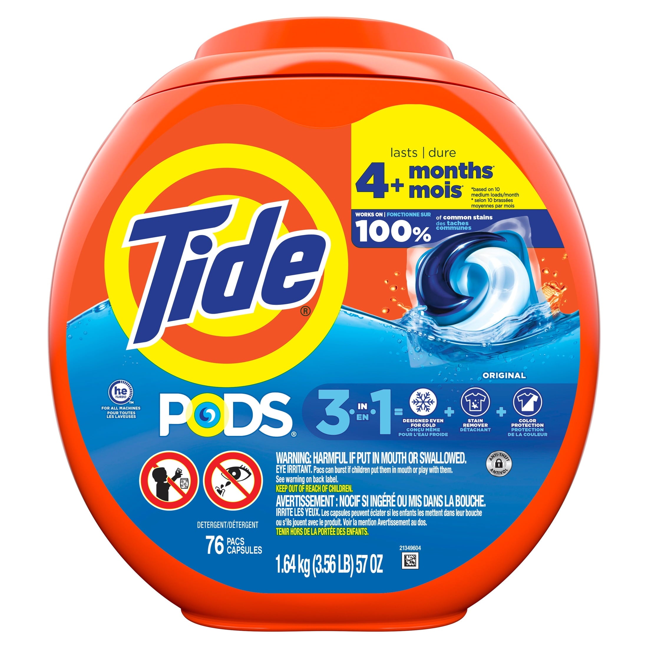 Tide PODS Laundry Detergent Soap Pacs, Original Scent, 76 Count