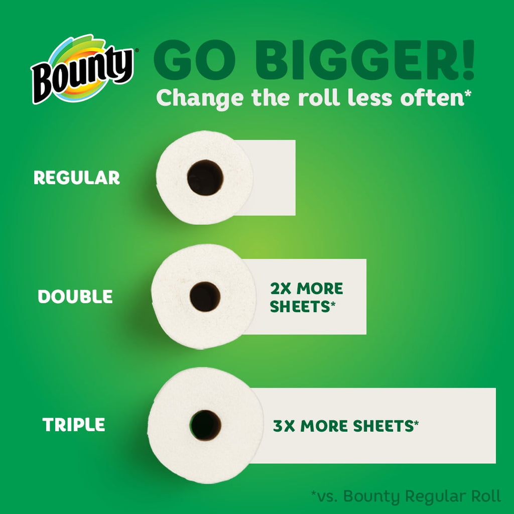 Bounty Paper Towels Select-a-Size, 2 Triple Rolls, Print
