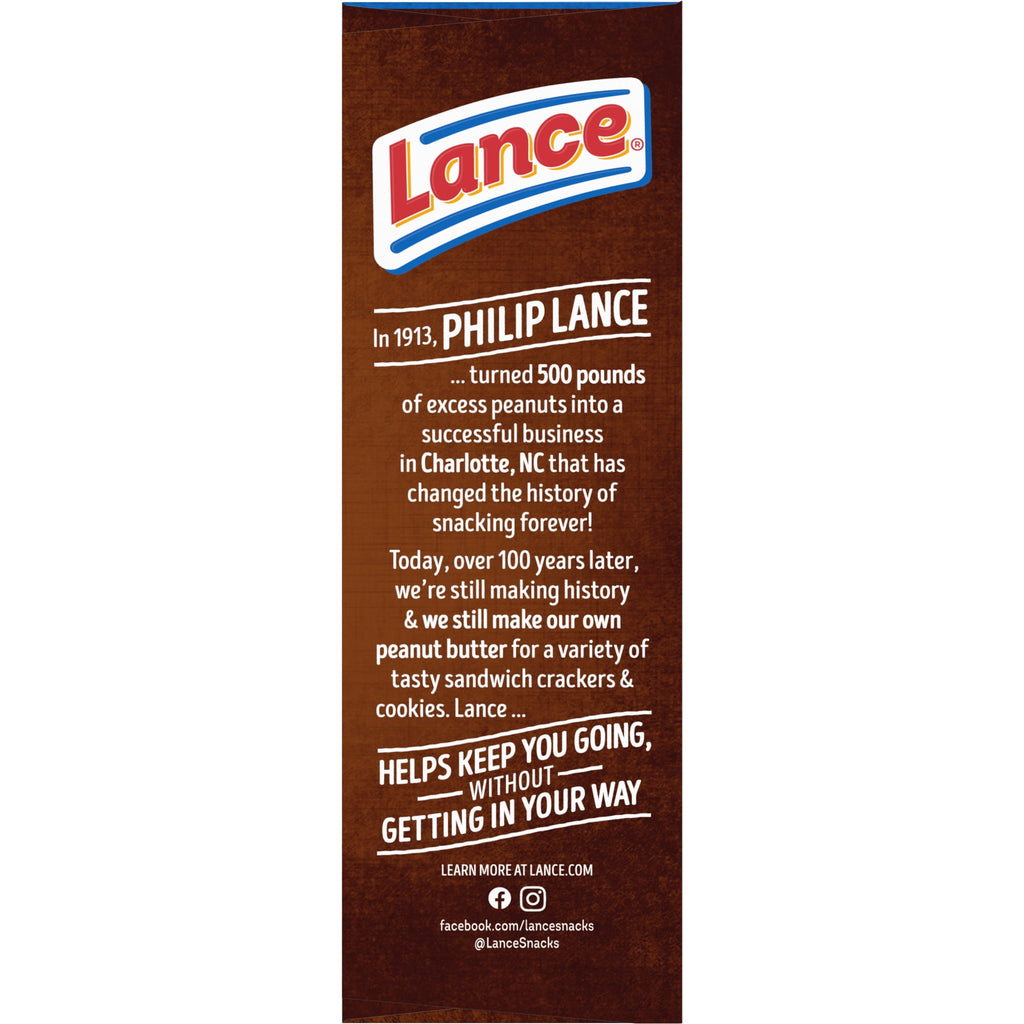 Lance Sandwich Cookies, Nekot Peanut Butter, 10 Individually Wrapped Packs, 6 Sandwiches Each