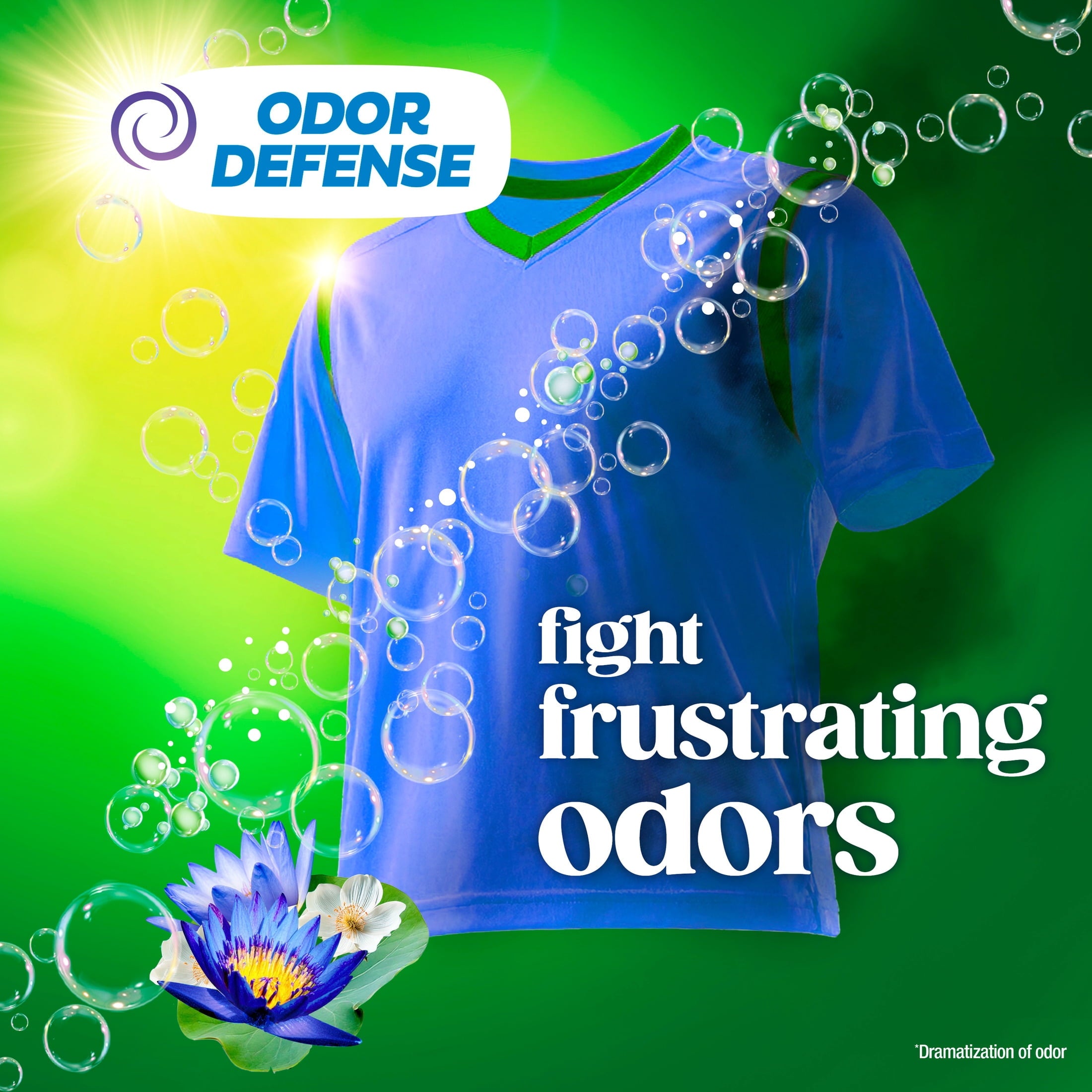 Gain Laundry Detergent Liquid, Now with Odor Defense, Waterfall Delight Scent, 132 fl oz, 100 Loads