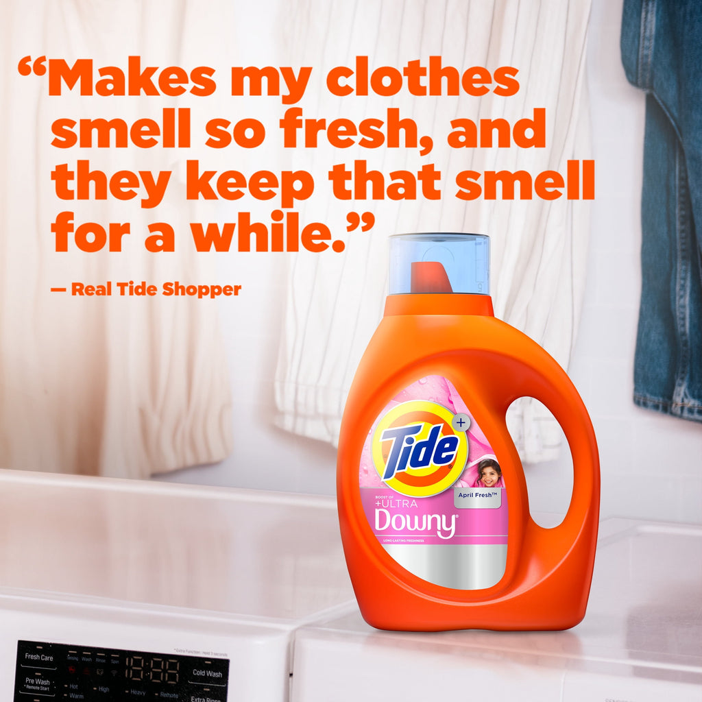 Tide Laundry Detergent Liquid Plus a Boost of Ultra Downy, April Fresh Scent, 117 fl oz, 83 Loads