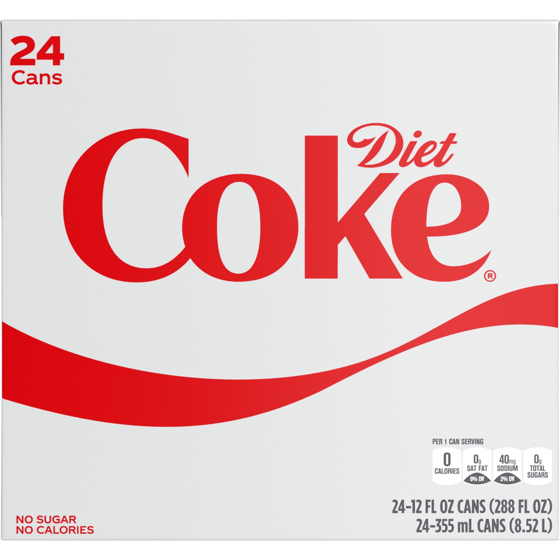 Diet Coke Soda Pop Cans, 12 fl oz, 24 Pack