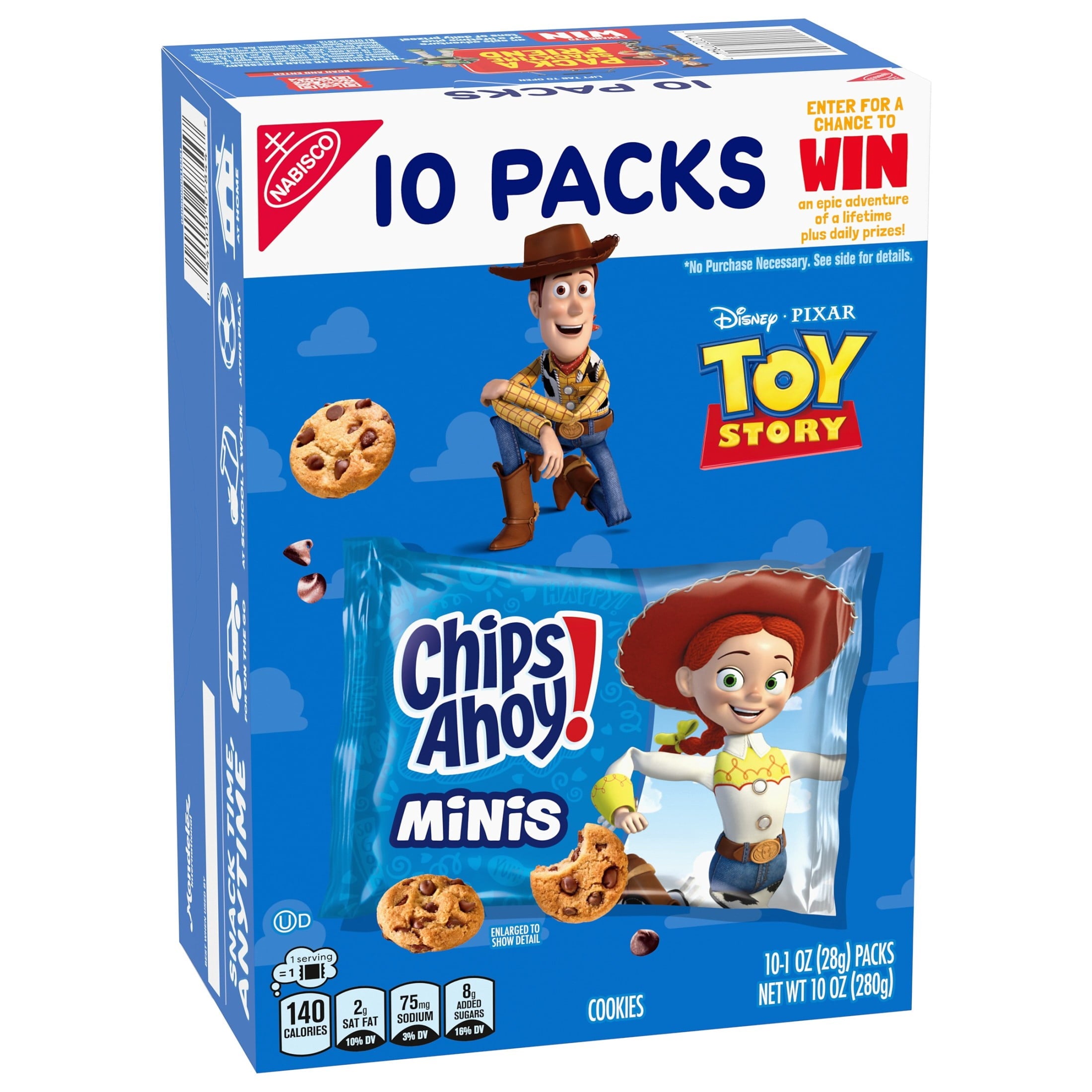 CHIPS AHOY! Minis Original Fudgy Chocolate Chip Cookies, 10 Snack Packs