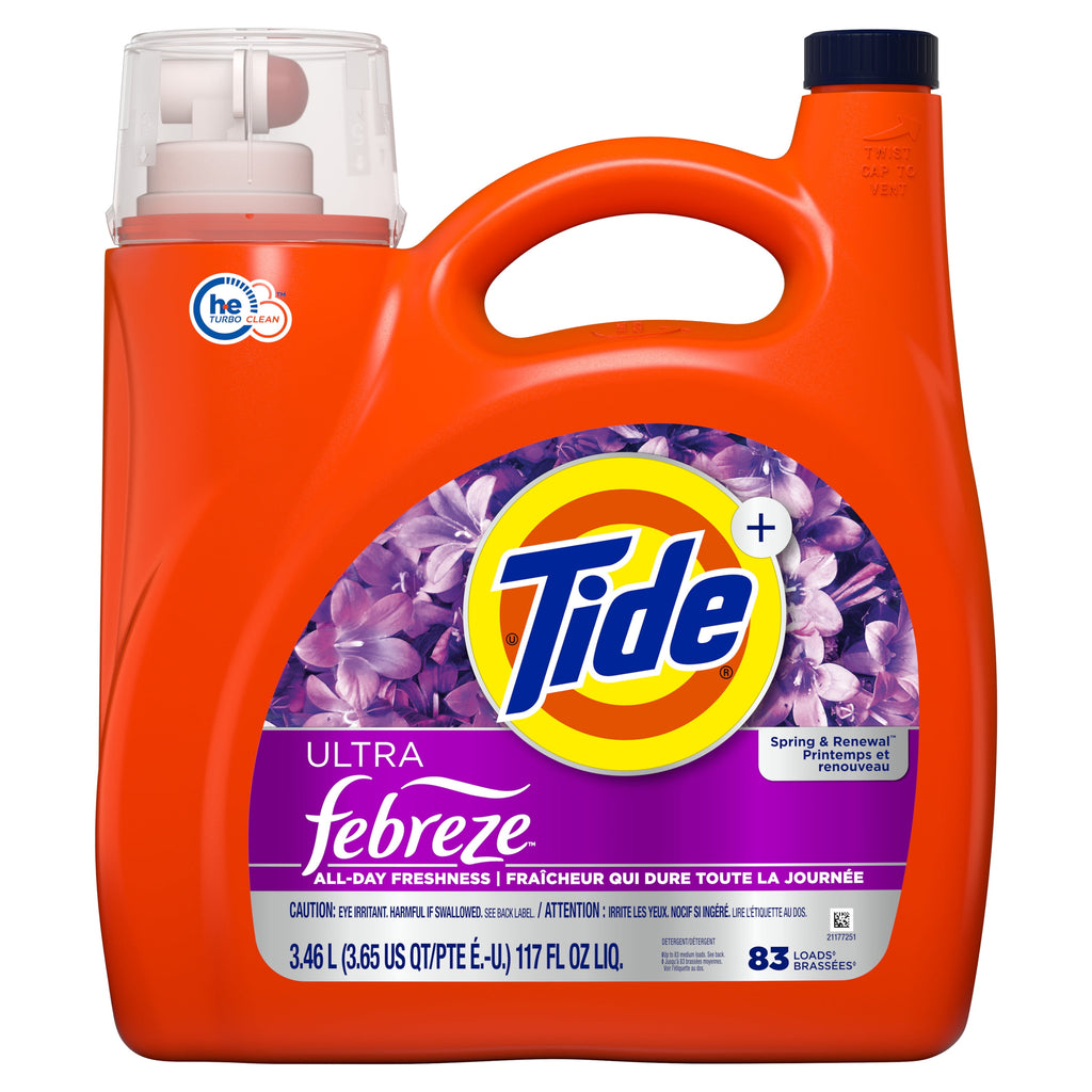 Tide Ultra Febreze Liquid Laundry Detergent , Spring and Renewal Scent, 73 fl oz 52 Loads