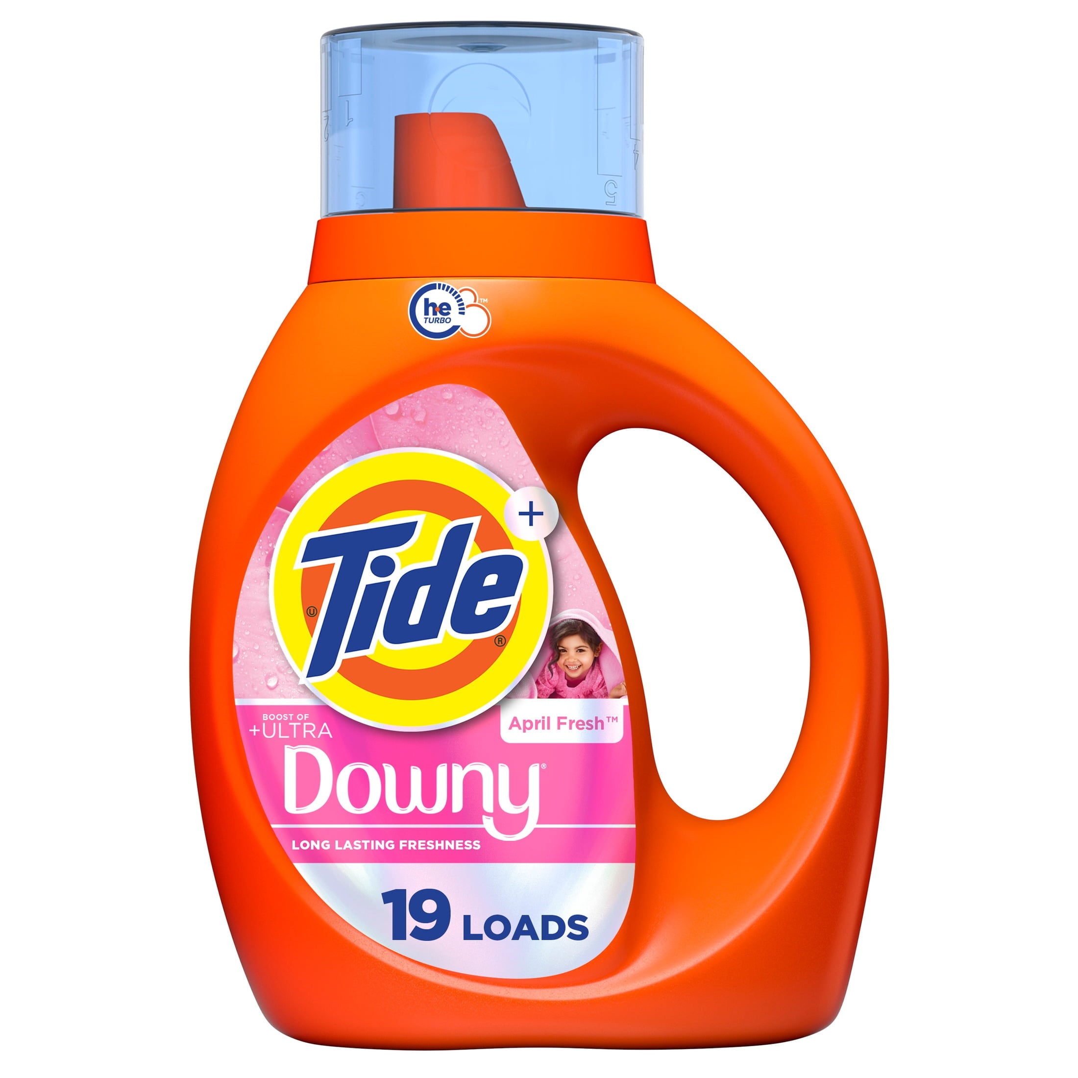 (6 pack) Tide Laundry Detergent Liquid Plus a Boost of Ultra Downy, April Fresh Scent, 27 fl oz, 19 Loads