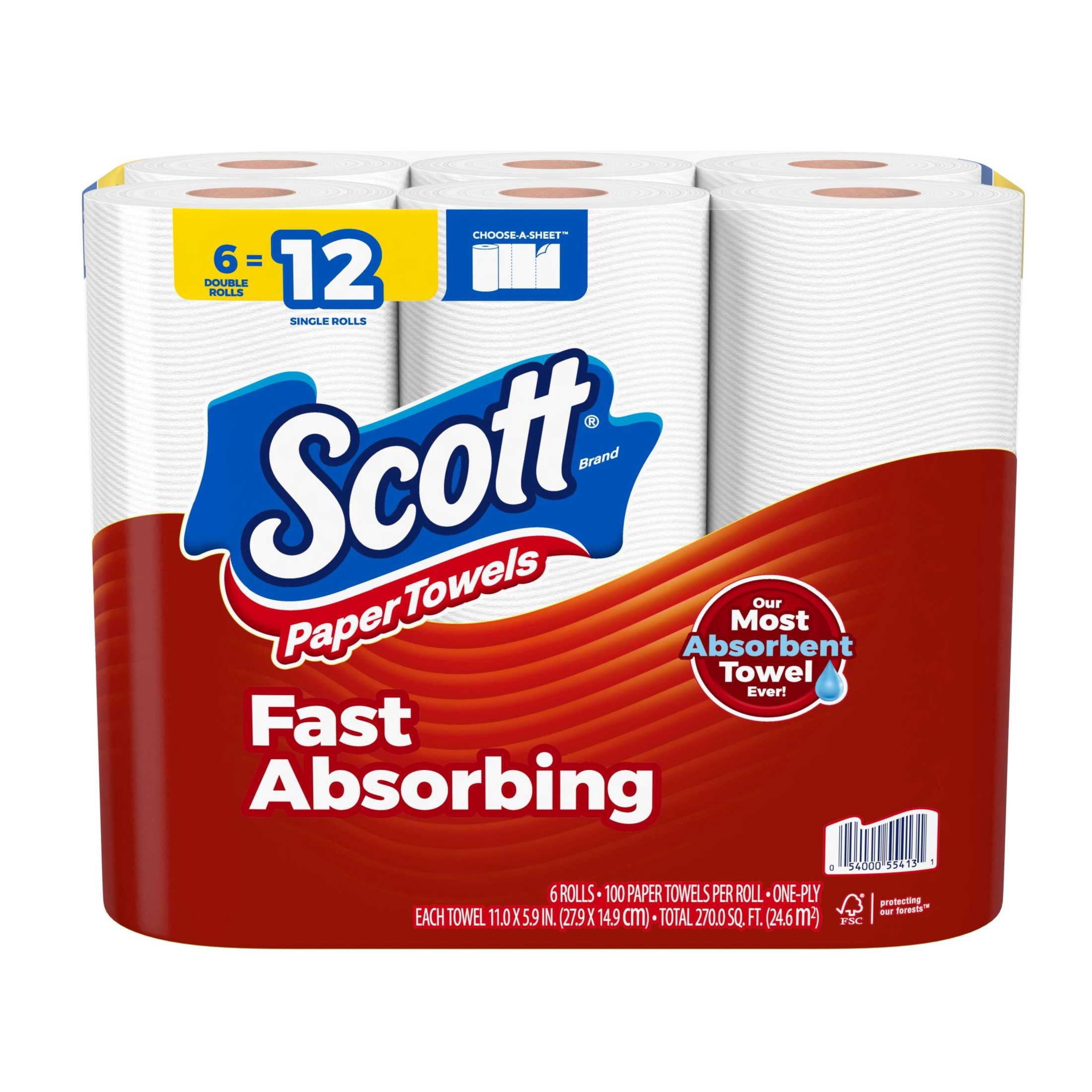 Scott Choose-a-Sheet Paper Towels, 6 Double Rolls