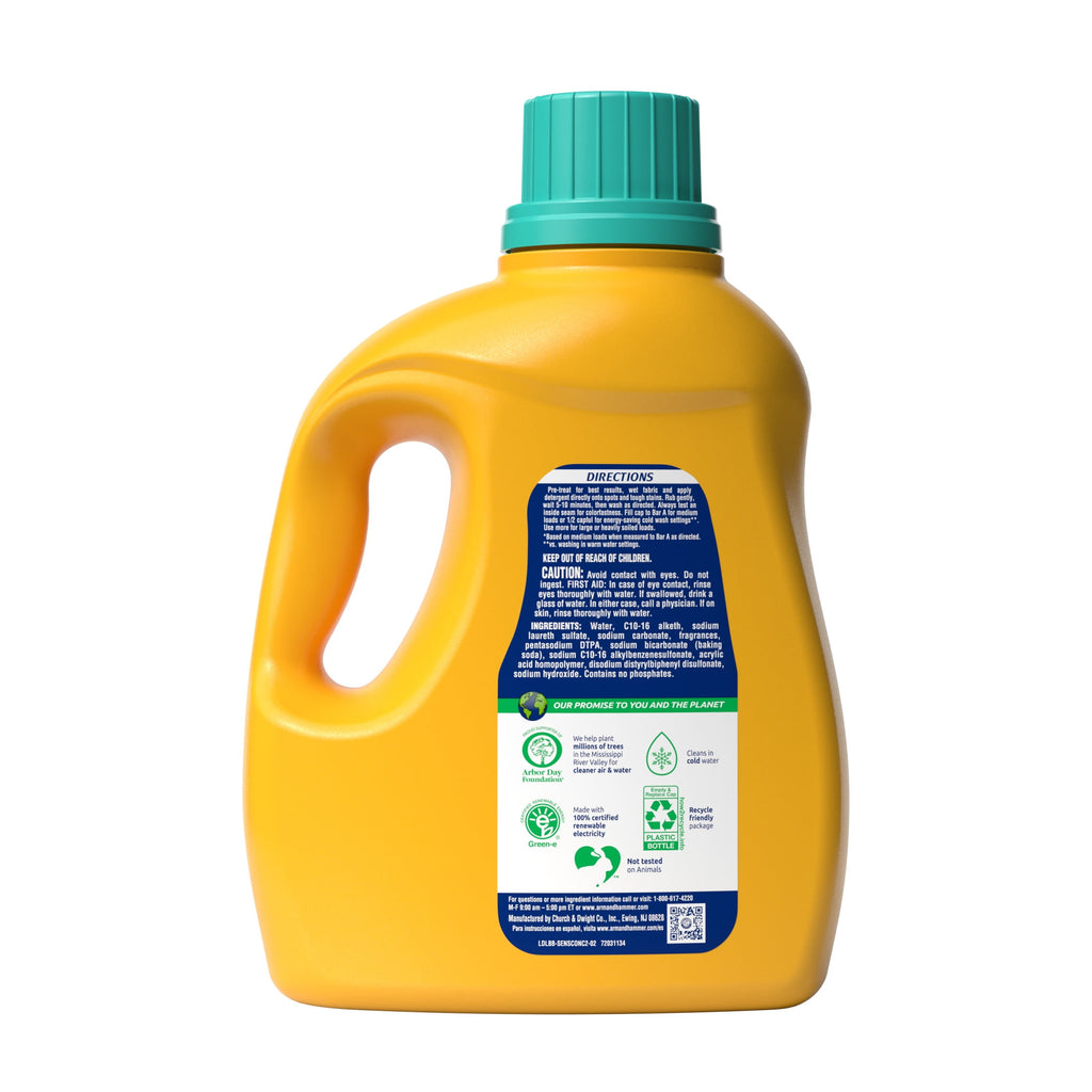 ARM & HAMMER Sensitive Skin Liquid Laundry Detergent Soap, Fresh Scent, 105 fl oz, 105 Loads