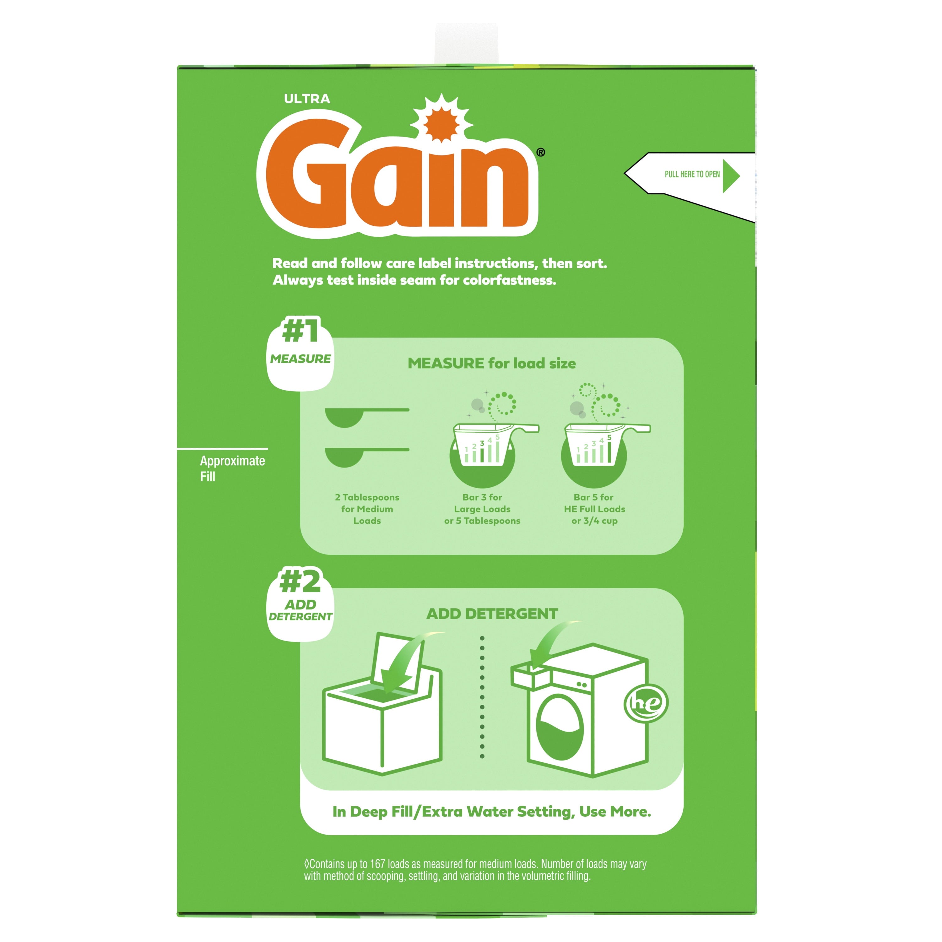 Gain Powder Laundry Detergent, Original Scent, 154 oz, 167 Loads